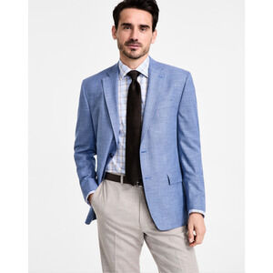 Michael Kors Men Classic Fit Sport Coat Blue/White Size 50L